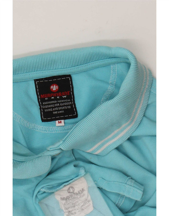 Murphy & Nye Dame Polo Shirt UK 12 Mellem blå stribet bomuld