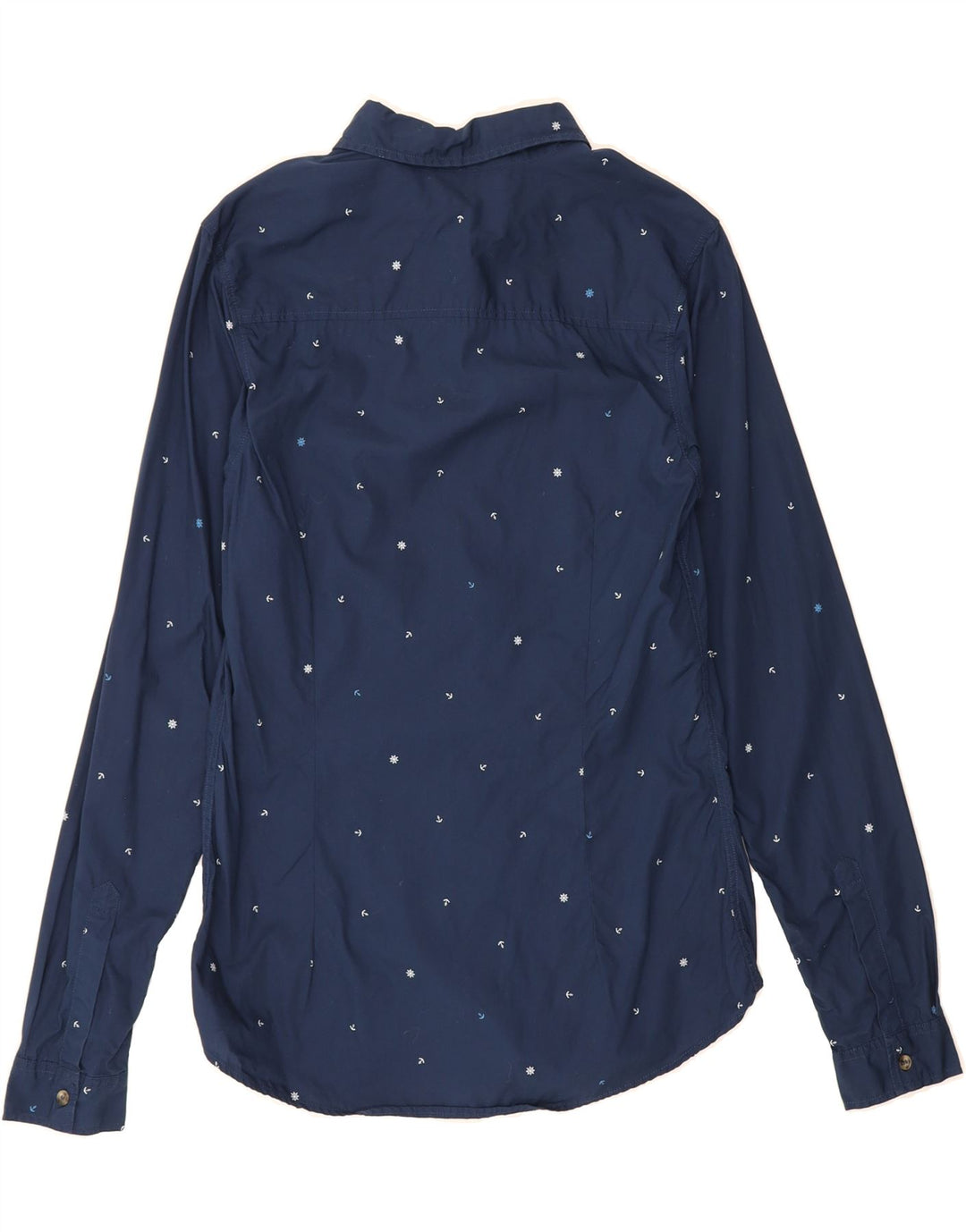 BENETTON Boys Abstract Pattern Shirt 13-14 Years 3XL Navy Blue Cotton Vintage Benetton and Second-Hand Benetton from Messina Hembry 