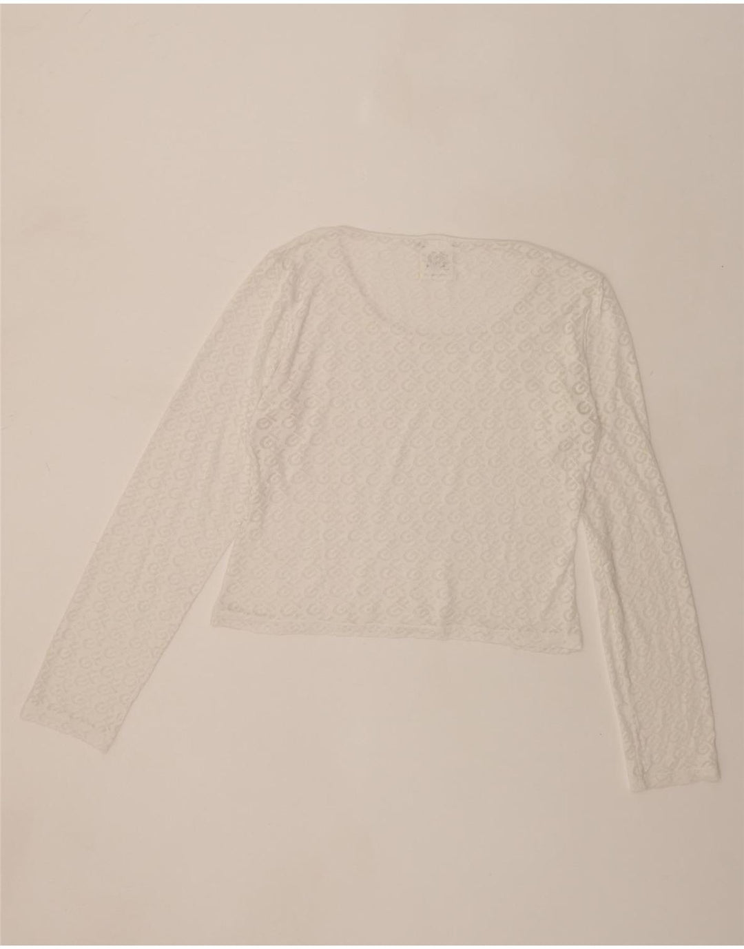 GF FERRE Womens Graphic Top Long Sleeve UK 16 Large White Viscose Vintage GF Ferre and Second-Hand GF Ferre from Messina Hembry 