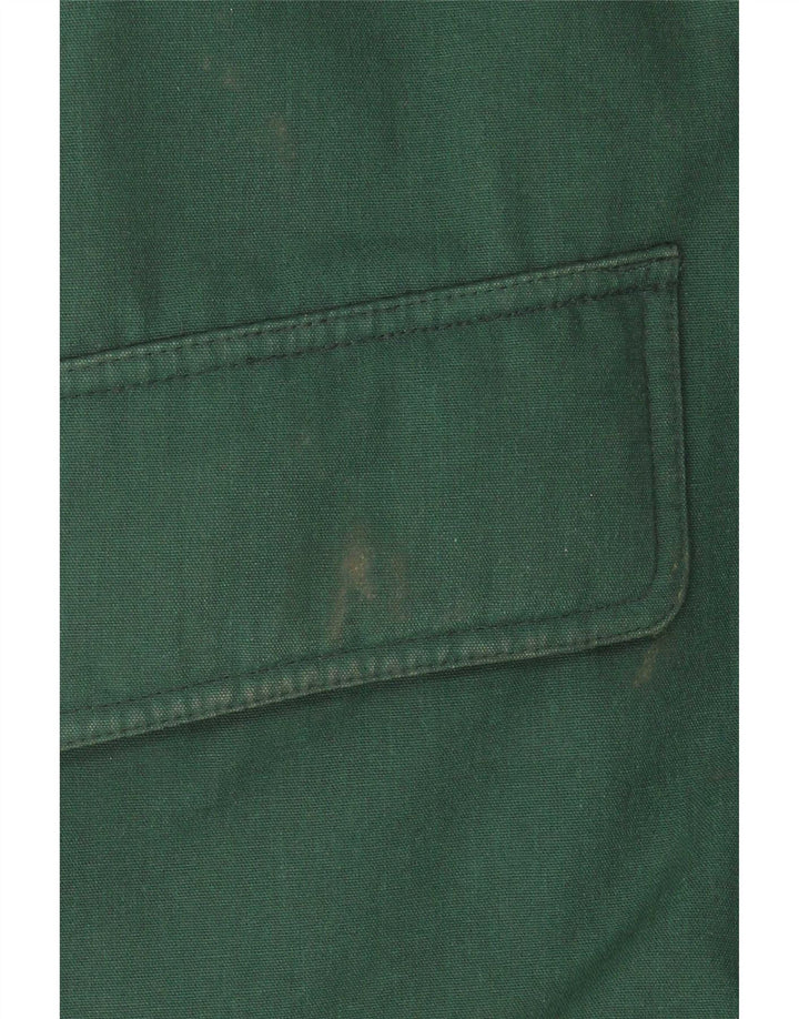 vintage Mens Overcoat UK 38 Polyester vert moyen