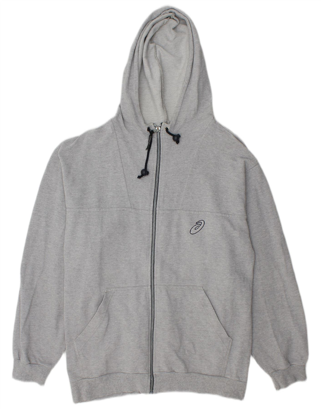 ASICS Mens Zip Hoodie Sweater Small Grey