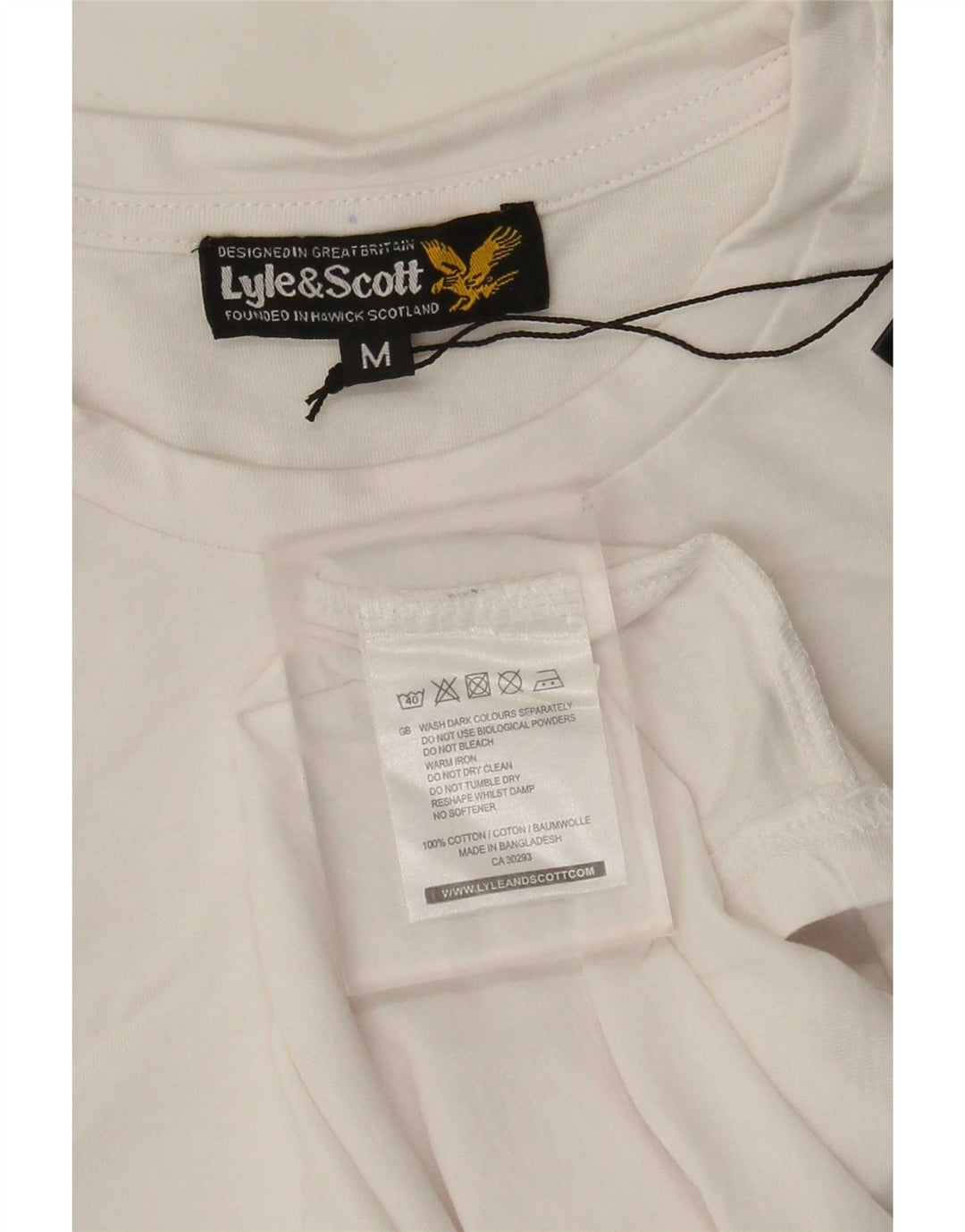 Lyle & Scott Herre T-shirt Top Medium Hvid Bomuld