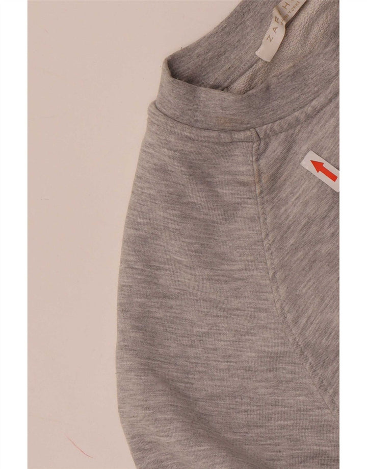 Zara Womens Oversized Sweatshirt Jumper UK 14 Medium Grey Cotton