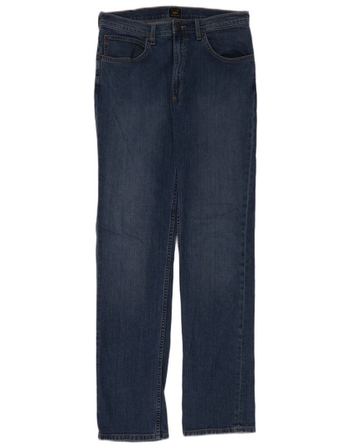 Lee Womens Brooklyn Straight Jeans W33 L34 Blue Cotton