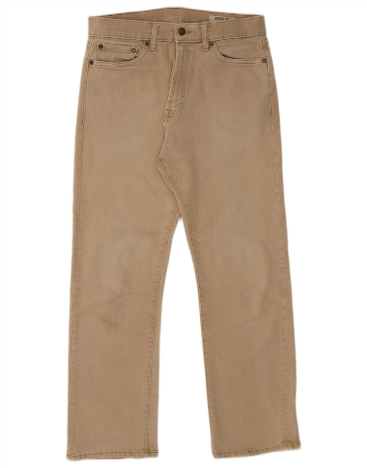 Jeans da uomo Marks & Spencer Regular Fit dritti W30 L29 Beige Cotone
