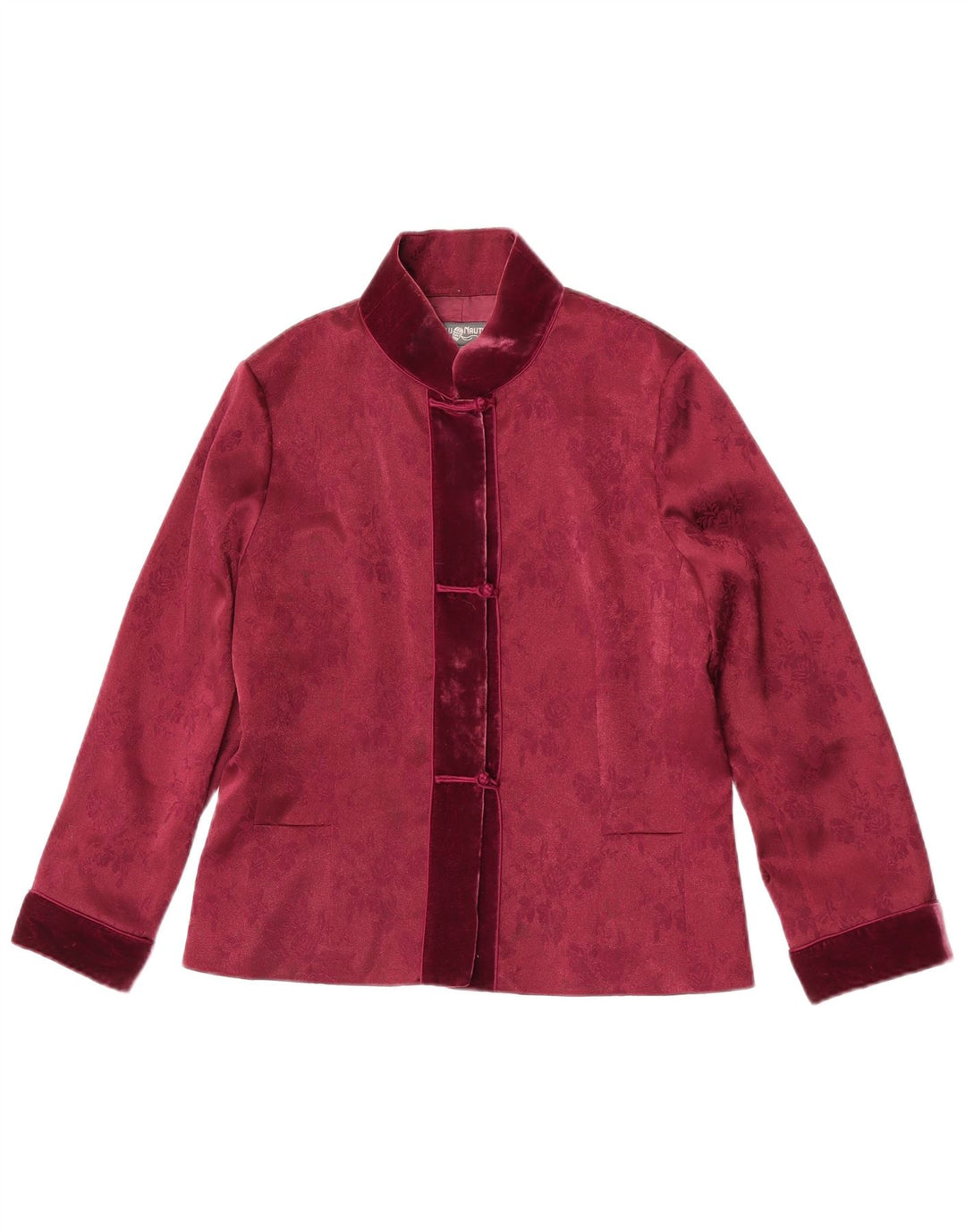Blunauta Womens 3 Button Oversized Blazer Jacket IT 38 XS Burgundy Floral