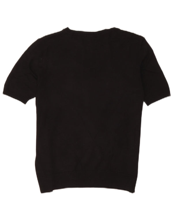 Marks & Spencer Damen Bluse Top UK 10 Small Schwarze Viskose