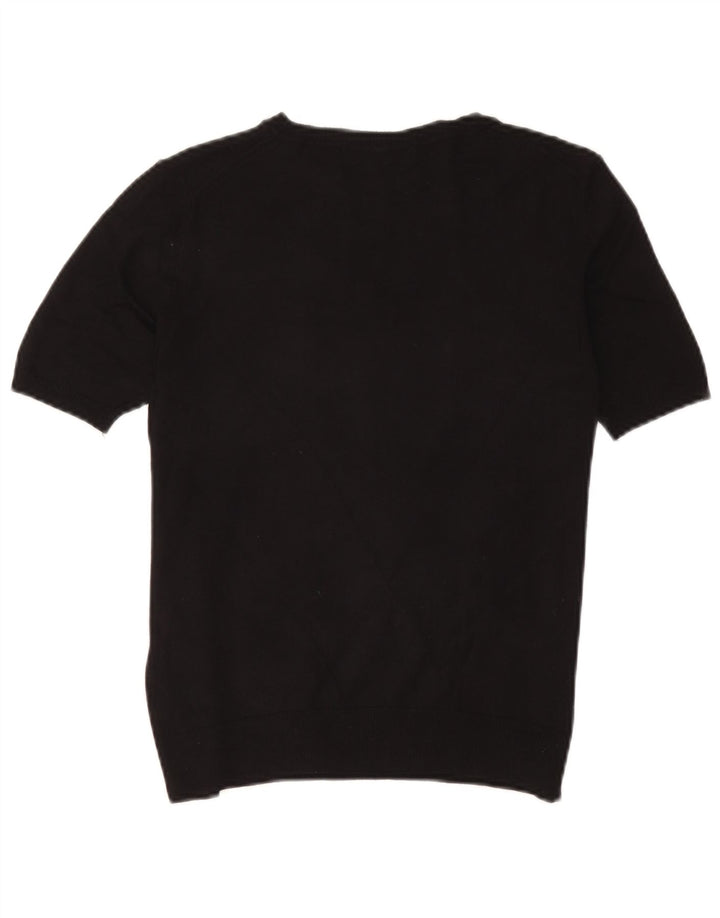 Marks & Spencer Damen Bluse Top UK 10 Small Schwarze Viskose