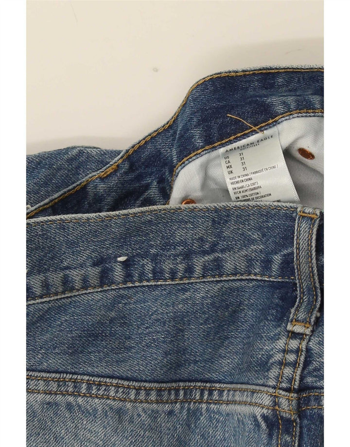 American Eagle Mens Distressed Denim Shorts W31 Medium Blue Cotton
