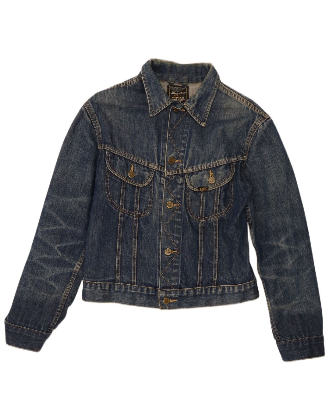 Giacca di jeans da donna Lee UK 14 grande cotone blu