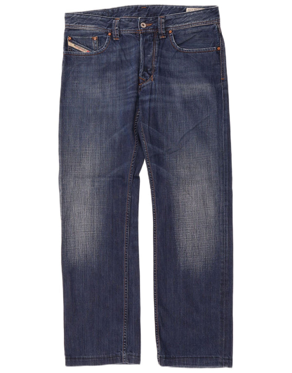 Diesel Mens Straight Jeans W32 L31 Blue Cotton