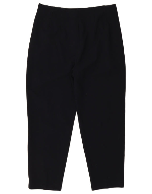 Marks & Spencer Womens Cropped Trousers UK 12 Medium W28 L23 Navy Blue