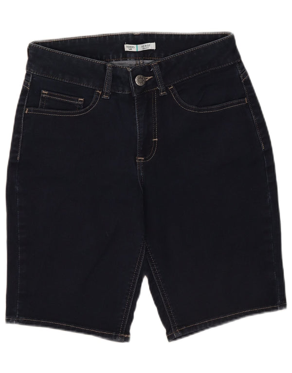 Lee Damen Riders Mid Rise Bermuda Denim Shorts W28 Medium Navy Blue