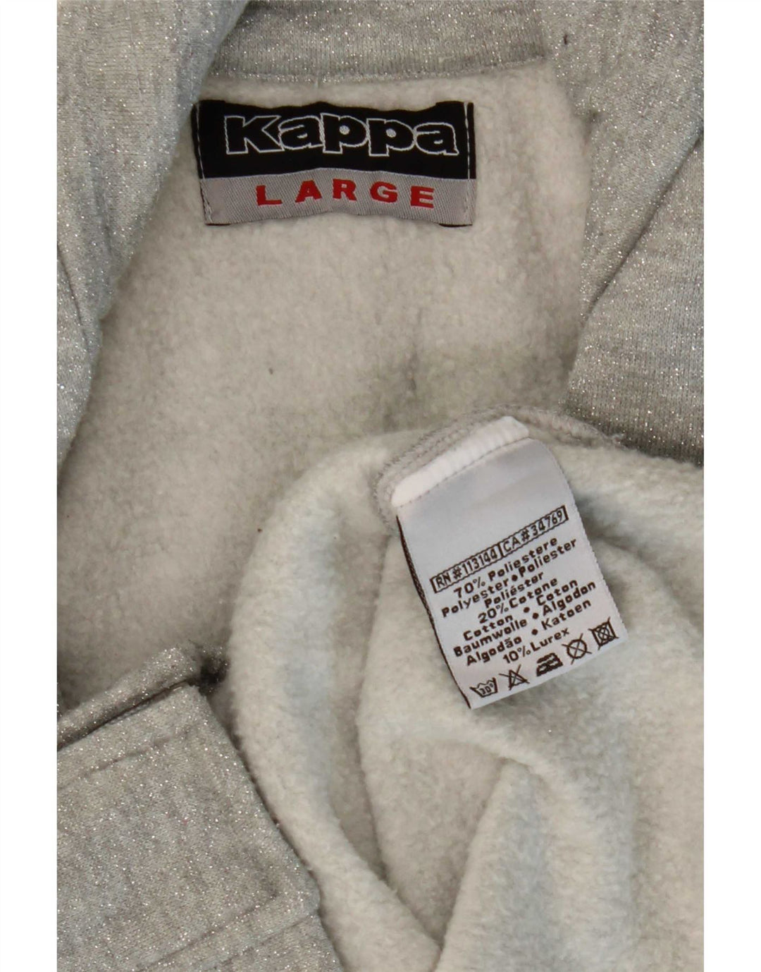 Kappa Damen-Trainingsanzug-Oberteiljacke UK 14 Large Grau Polyester