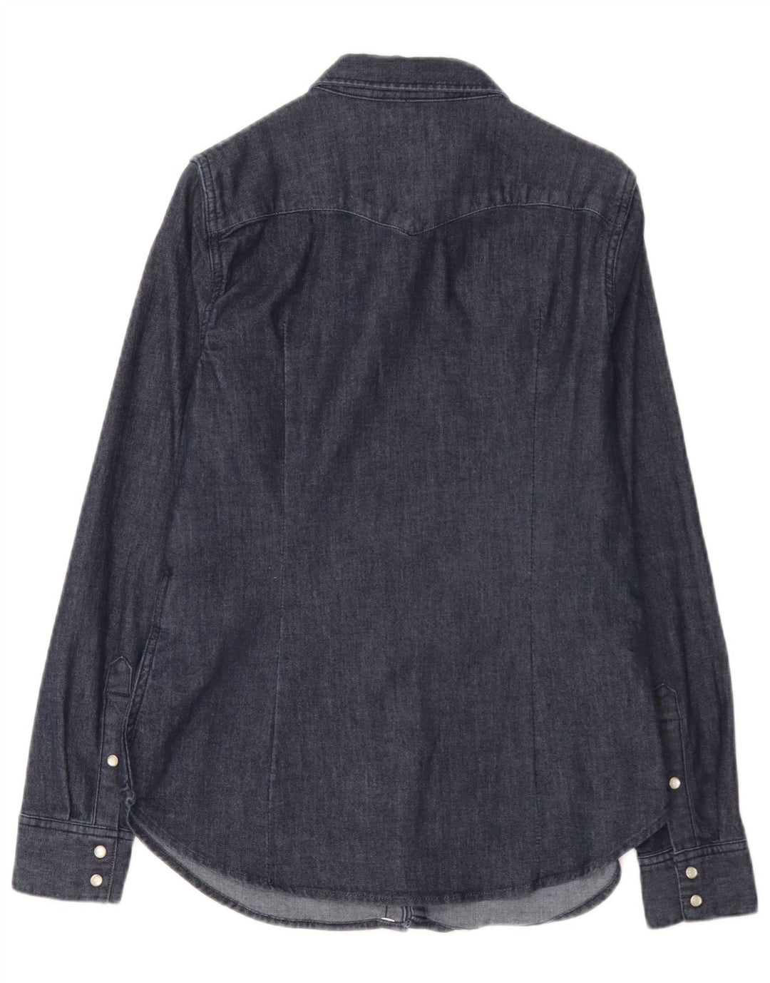Levi's Womens Tailored Fit Denim Shirt UK 14 Medium Navy Blue Cotton