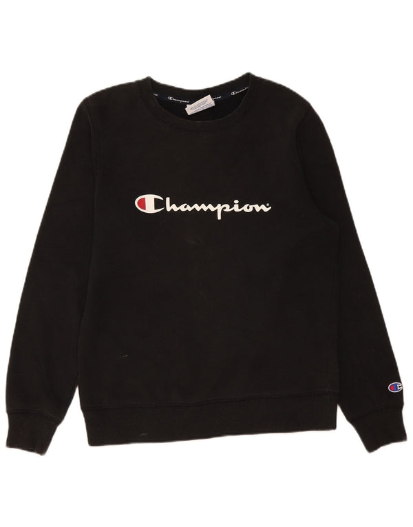 Felpa grafica da uomo Champion Felpa piccola in cotone nero