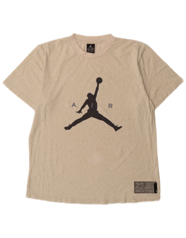 Jordan T-shirt graphique pour homme UK 42/44 Large Beige Géométrique
