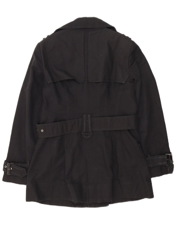 Trench da donna Zara UK 14 grande cotone nero