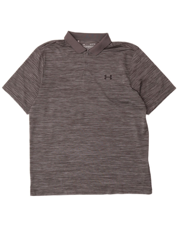 Under Armour Polo Homme Large Gris Rayure Polyester