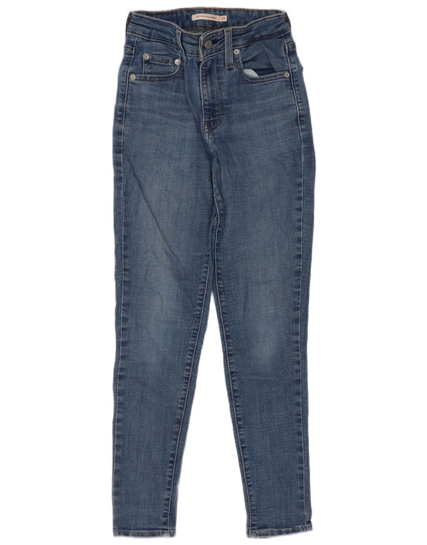 Levi's Dame 721 Skinny Jeans med høj talje W25 L28 Blå Bomuld