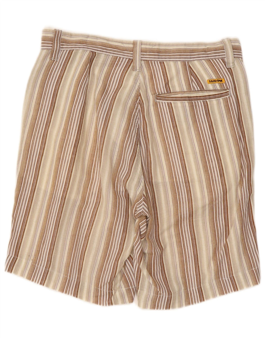 Meltin' Pot Womens Chino Shorts W29 Medium Multicoloured Striped Cotton