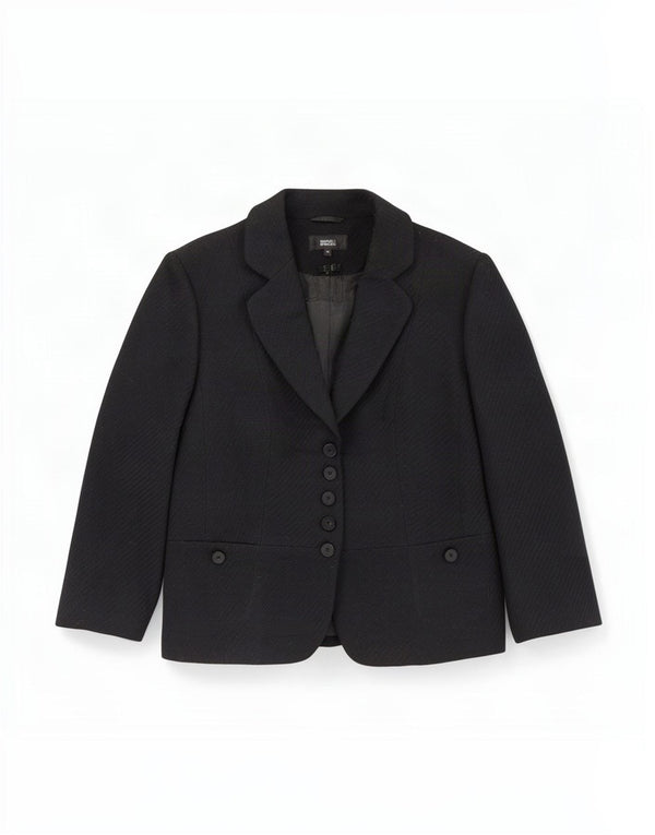 Giacca blazer da donna a 5 bottoni con maniche a 3/4 Marks & Spencer UK 16 grande nera