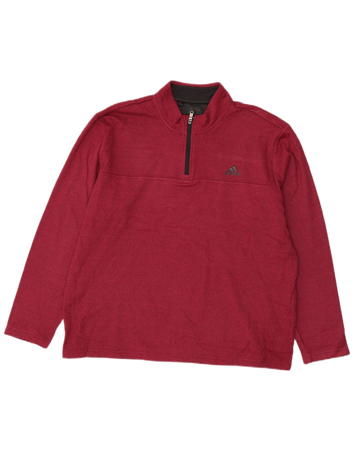 Adidas Sweatshirt med lynlås til mænd XL Rød Polyester