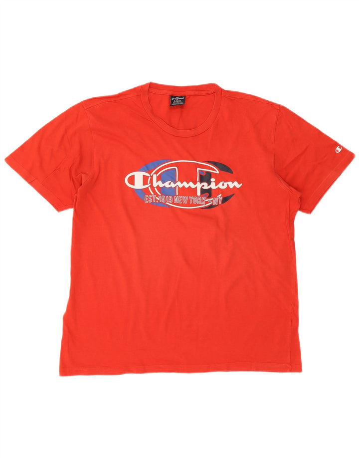 Męski T-shirt Champion z grafiką, duży, czerwony