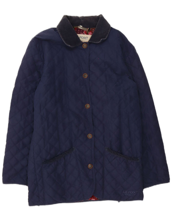 Lafont Chaqueta acolchada holgada para mujer UK 10 Small Poliéster azul marino
