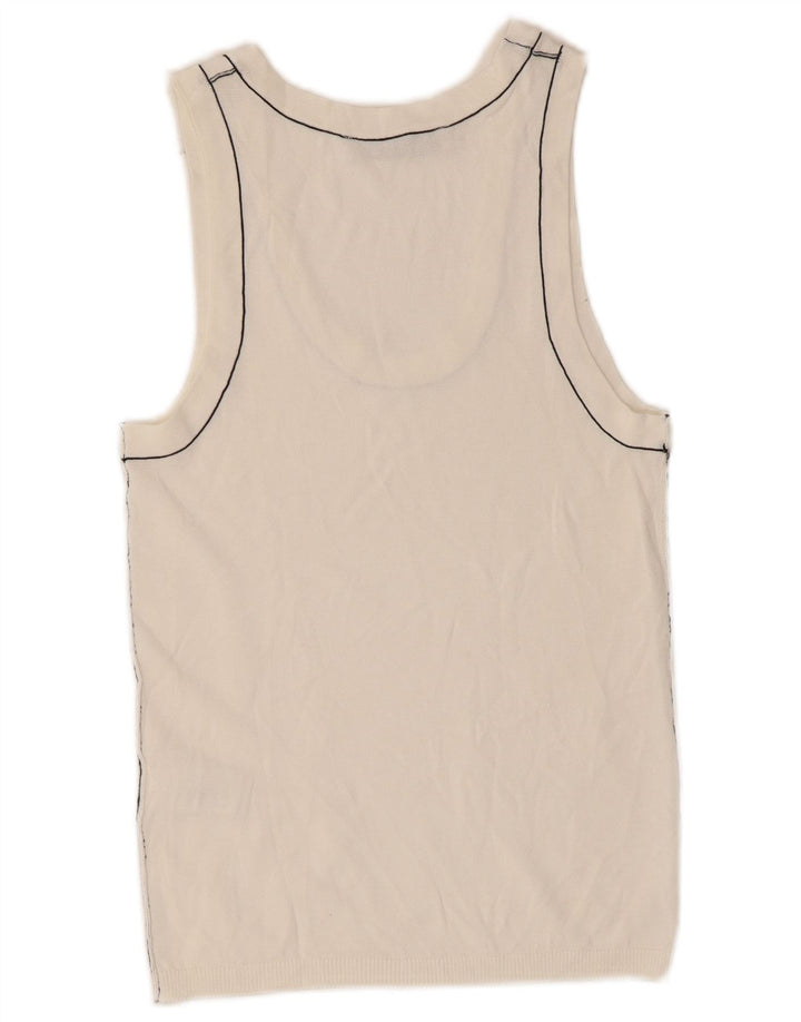 Zara Womens Vest Top UK 8 Small Off White Viscose