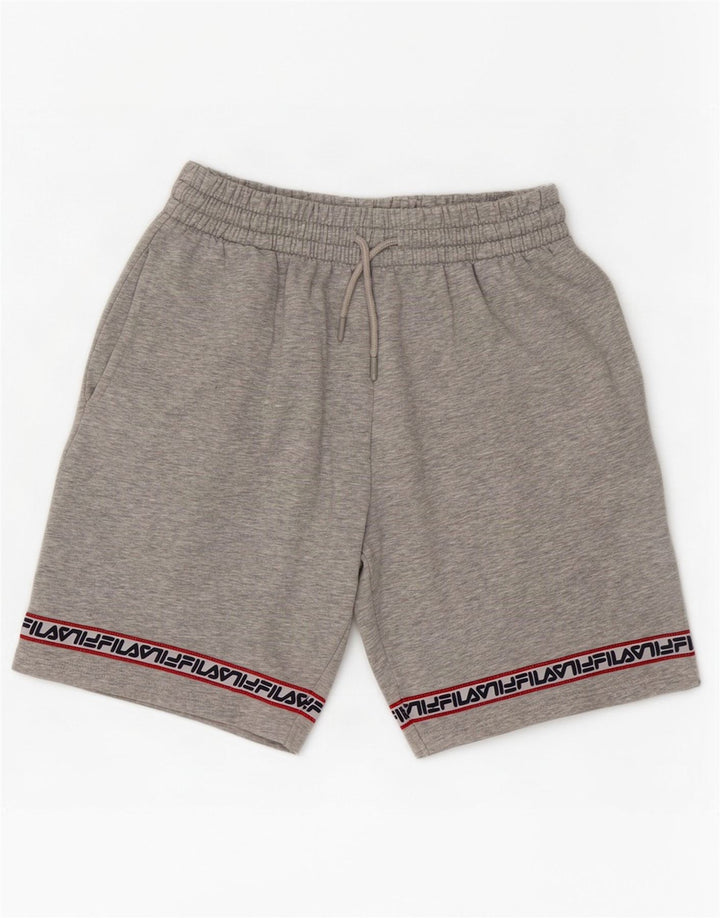 Fila Mens Graphic Sport Shorts Medium Grey Colourblock Cotton