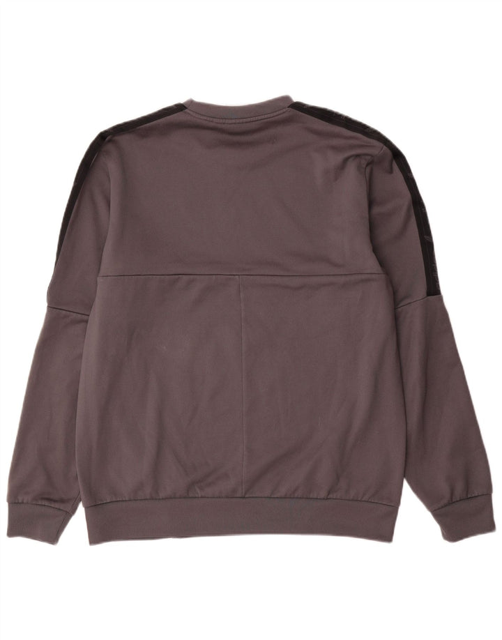 Adidas Graphic Sweatshirt Jumper Medium Grey Colourblock Polyester