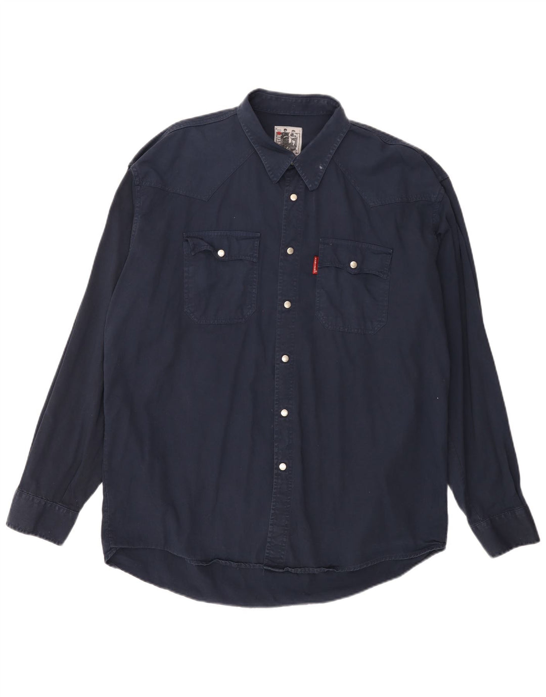 Kantaros Mens Shirt 2XL Navy Blue Cotton