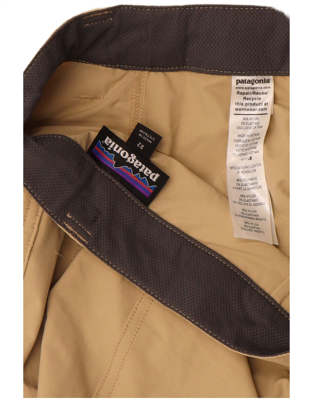 Patagonia Herre Cargo Shorts W32 Medium Beige Nylon
