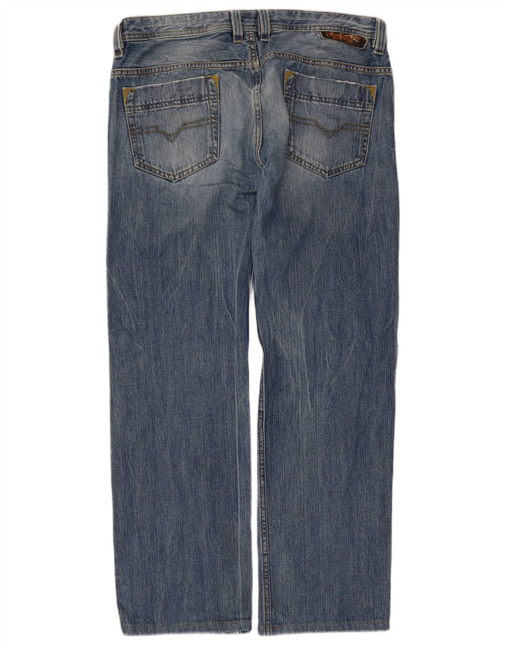 Diesel Herren Straight Jeans W32 L30 Blaue Baumwolle