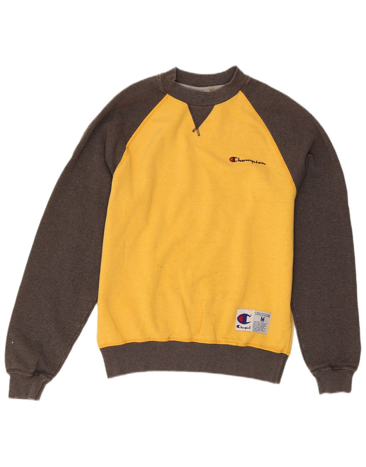 Champion Herren-Sweatshirt-Pullover aus mittelgelber Colourblock-Baumwolle