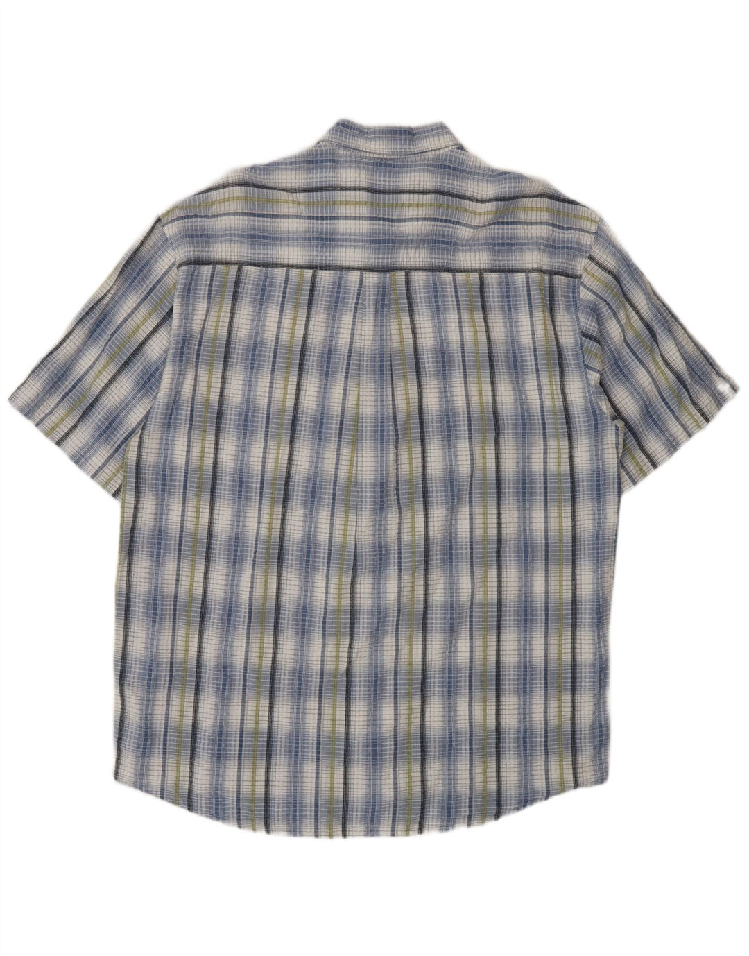 Lerros Mens Short Sleeve Regular Fit Shirt XL Blue Check Cotton