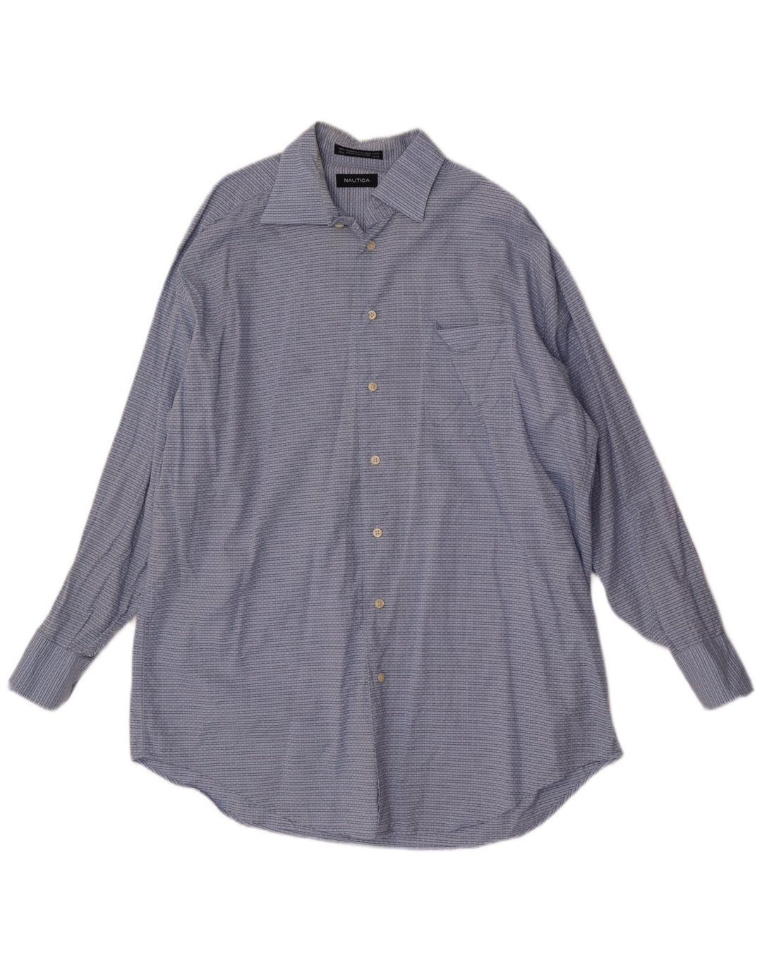 Nautica Mens Shirt Size 16 1/2 Large Blue Check Cotton