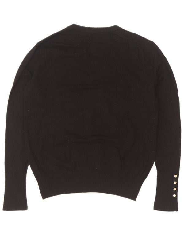 Zara Pull ras du cou pour femme UK 14 XL Noir Viscose