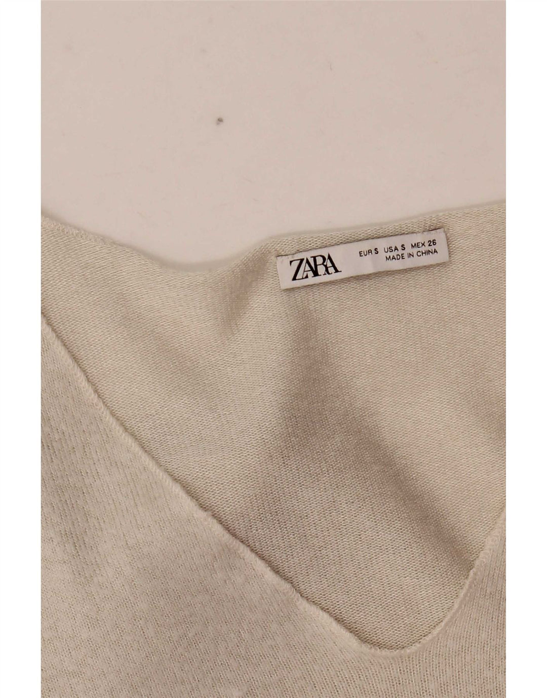 Zara Womens Top Long Sleeve UK 10 Small  White