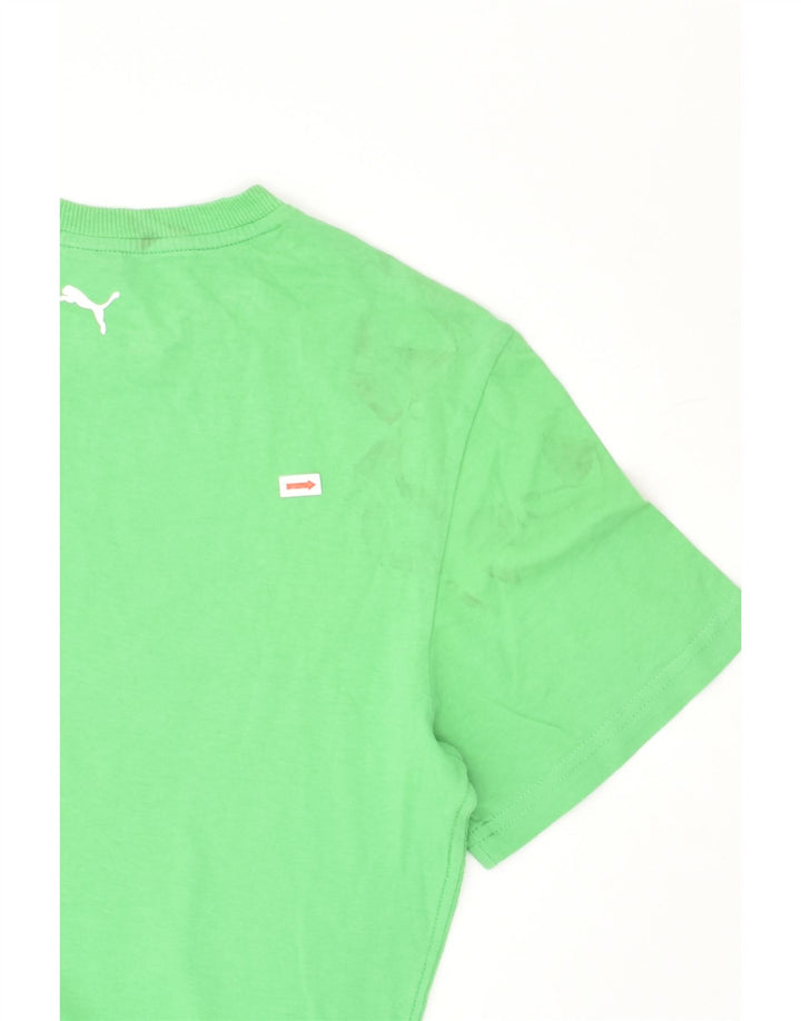 PUMA Mens Graphic T-Shirt Top UK 34/36 Small Green Cotton | Vintage Puma | Thrift | Second-Hand Puma | Used Clothing | Messina Hembry 