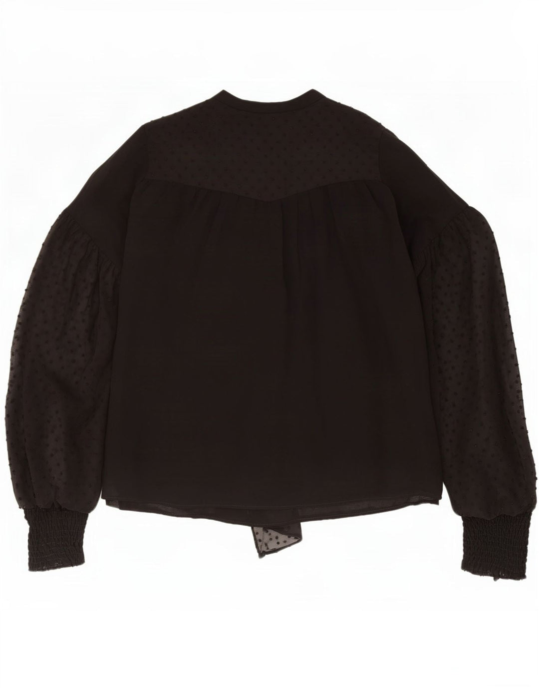 Zara Chemisier surdimensionné à nouer sur le devant pour femme UK 14 Noir moyen à pois