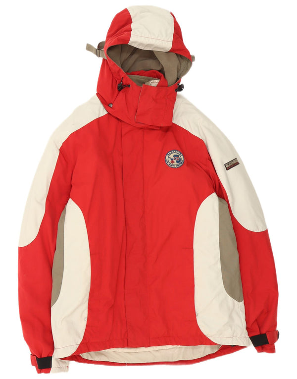Napapijri Mens Geographic Graphic Ski Jacket UK 42 XL Red Colourblock