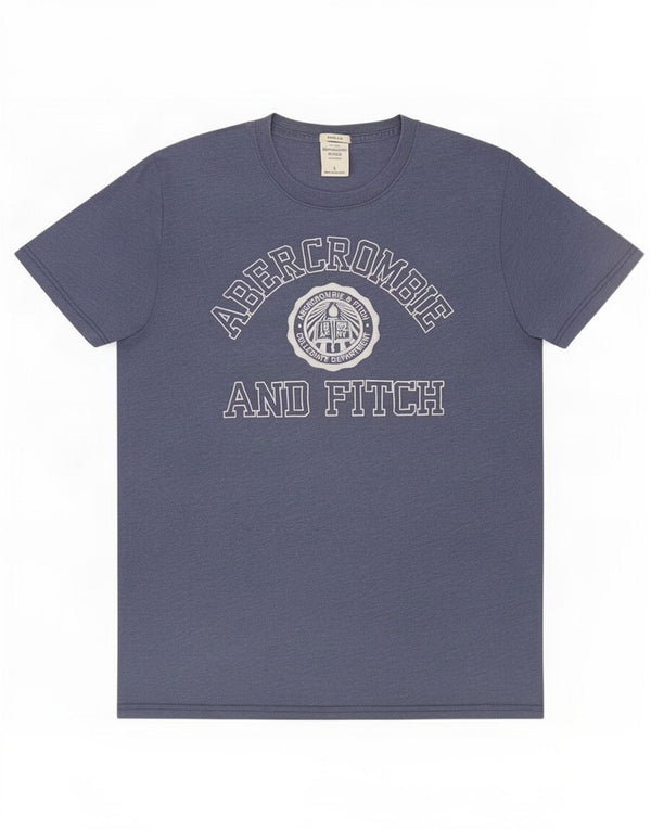Abercrombie & Fitch Mens Muscle Graphic T-Shirt Top Large Blue Cotton