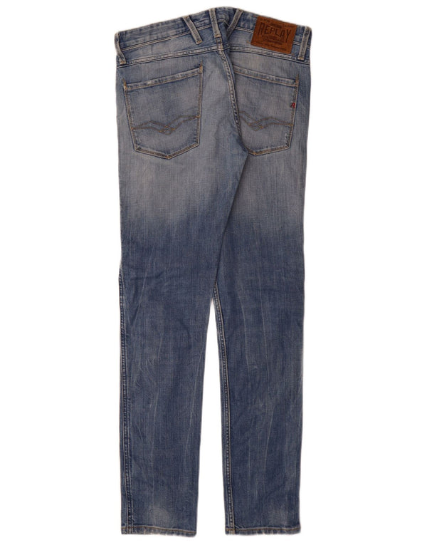 Replay Mens Anbass Distressed Slim farmer W31 L34 kék pamut