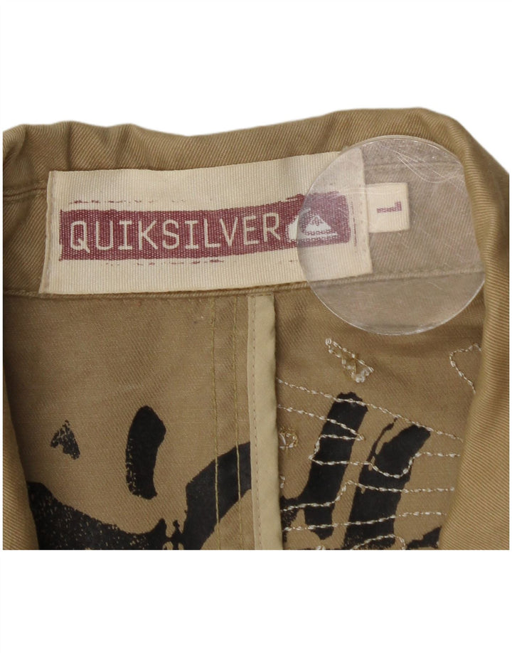 Quiksilver Mens Graphic Utility Jacket UK 40 Large Beige Cotton