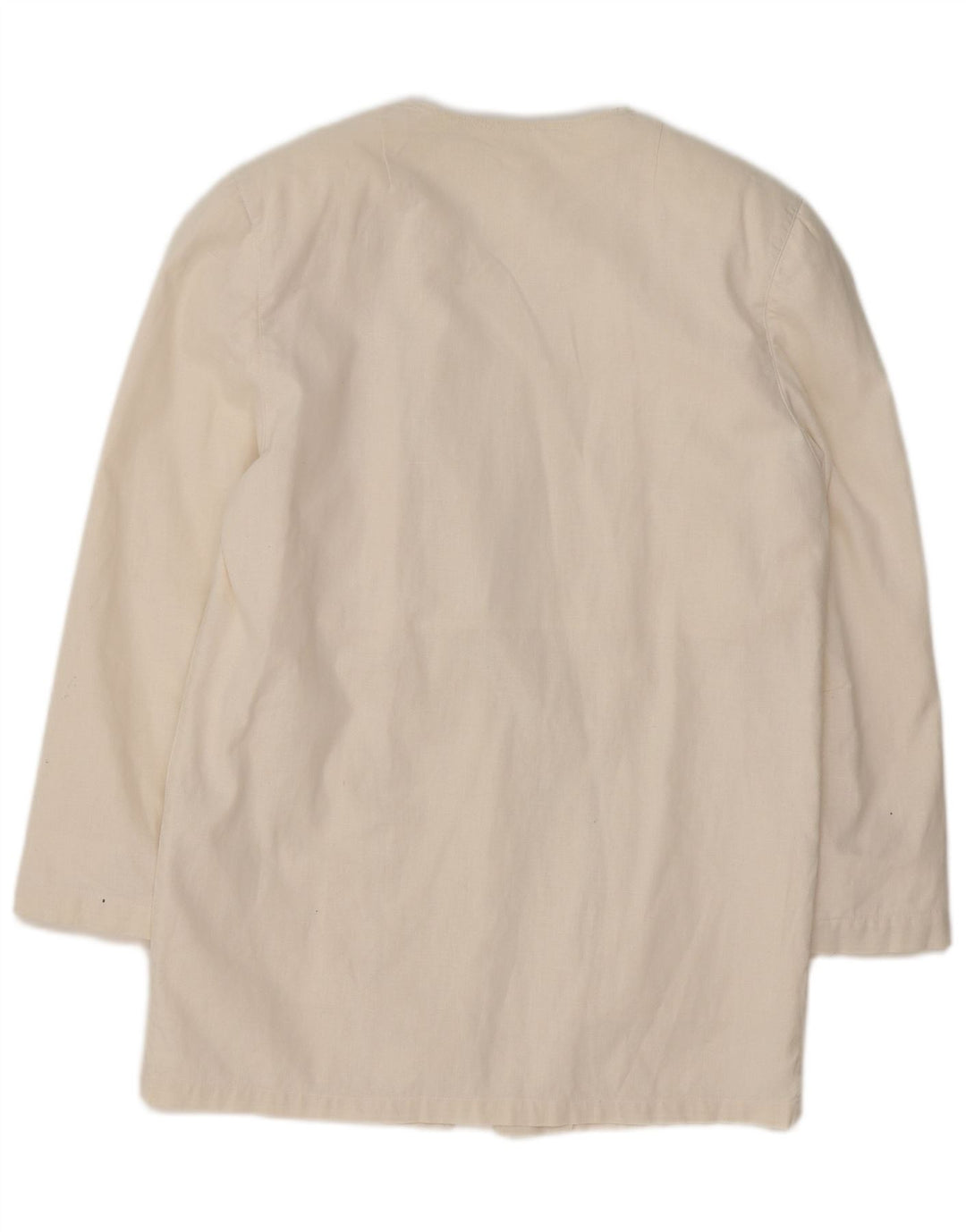 VINTAGE Womens Longline Blazer Jacket UK 14 Medium White