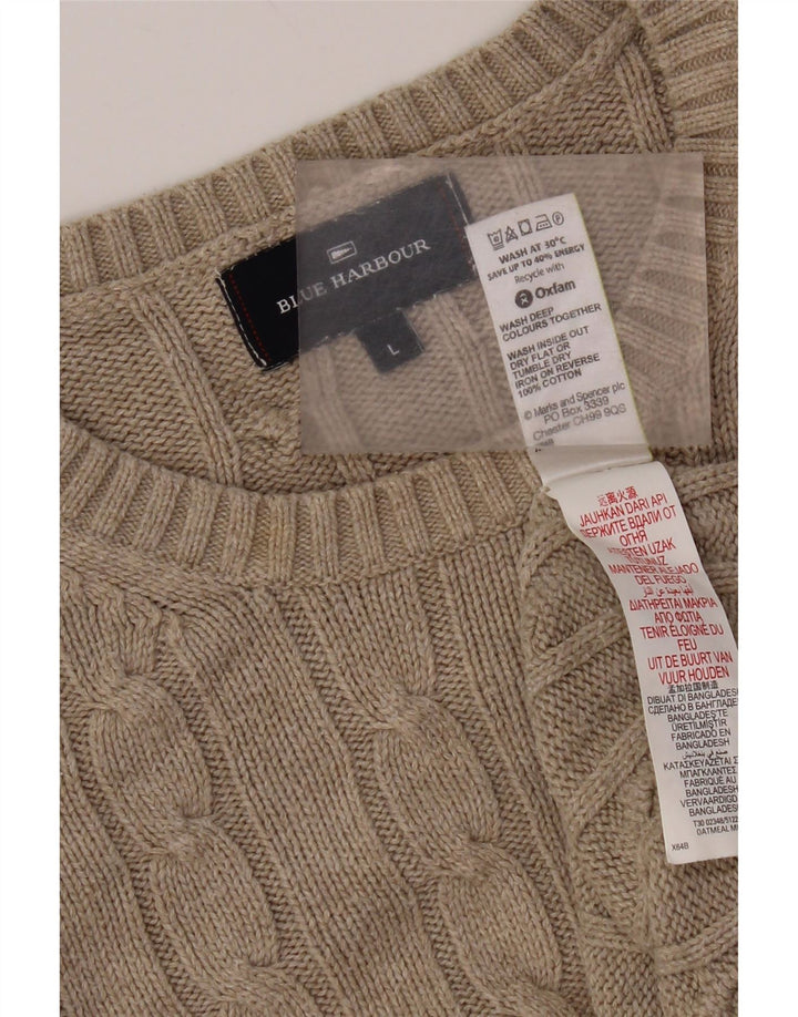 Marks & Spencer Herre Blue Harbor Crew Neck trøje Sweater Large Grå