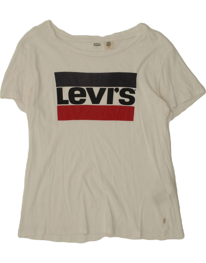 LEVI'S Mens Graphic T-Shirt Top Small White Cotton Vintage Levi's and Second-Hand Levi's from Messina Hembry 