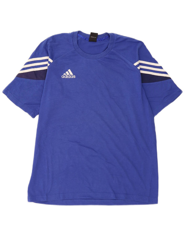 Adidas Mens Graphic T-Shirt Top UK 40/42 Medium Blue Colourblock Cotton